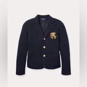 EUC. Girls MED (8-10) Polo Ralph Lauren Kids Navy Blue Double-Knit Crest Blazer